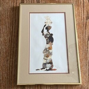 Framed African masai butterfly wing art boho